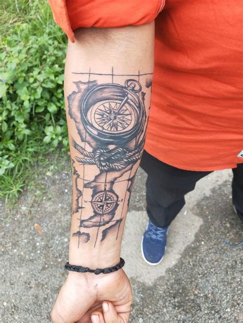 Compass And Rope Tattoo By Kiran Thakur Nagpur