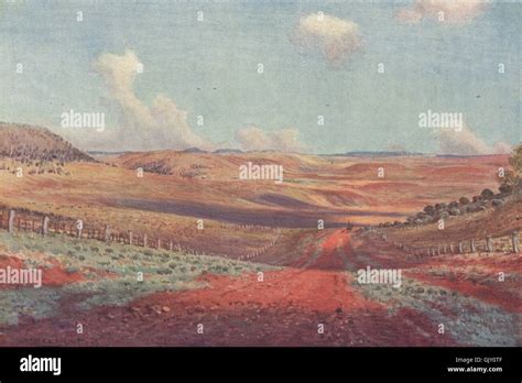 The Monaro Plains By Percy Spence Australia Antique Print 1910