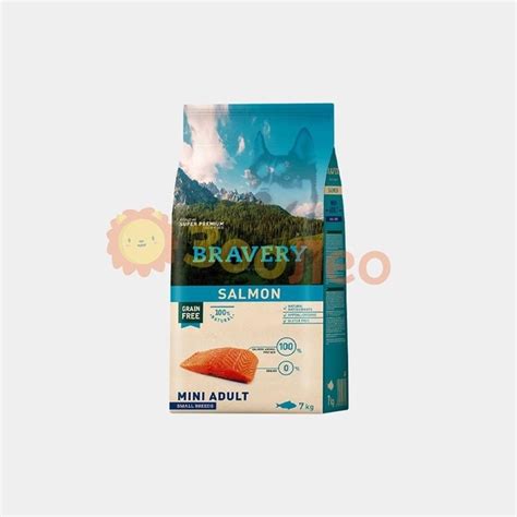 Сухой корм для взрослых собак мелких пород BRAVERY Salmon Mini Adult, с ...