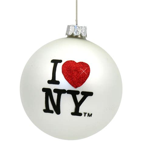 Glass Ball I Love Ny Christmas Ornaments From New York City