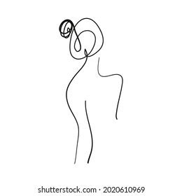 Ink Brush Naked Woman Silhouette Line Stock Vector Royalty Free Shutterstock