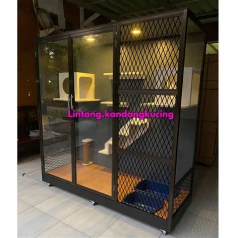 Jual Kandang Kucing Sultan Besar Modern Home Cat Aquarium Aluminium