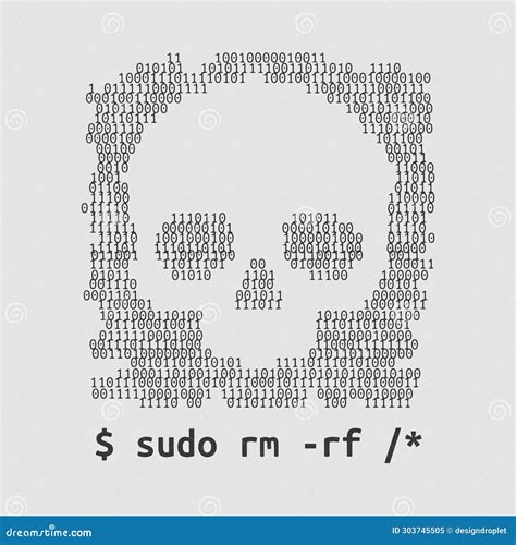 Linux Command Vector Illustration Power Of Sudo Rm Rf Stock