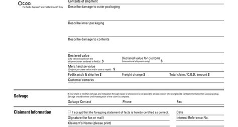 Fedex Claim Form ≡ Fill Out Printable Pdf Forms Online