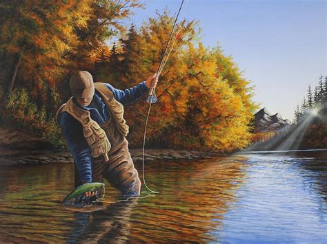 Fisherman Painting By Anthony J Padgett Pixels