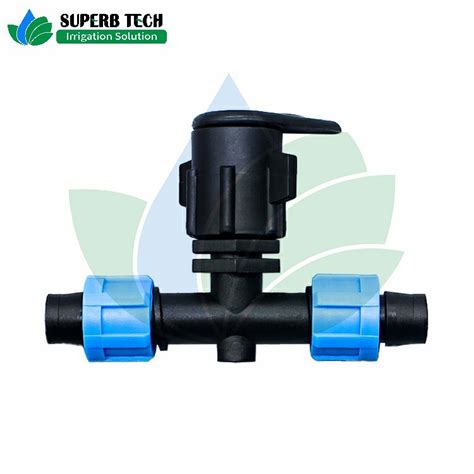 Farm Irrigation Drip Tape Fitting Plastic Lock Tee Connector For Lay