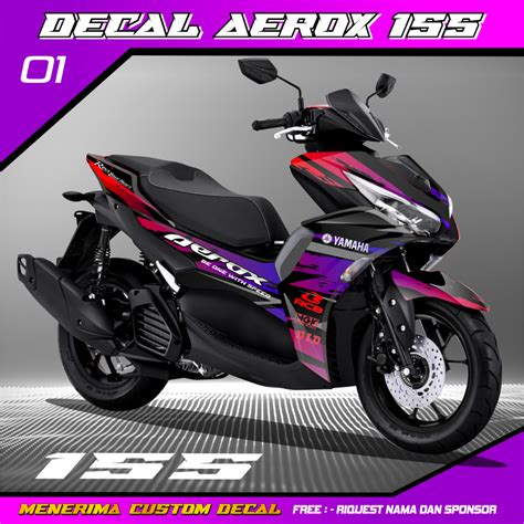 Jual Sticker Decal Aerox New 155 Connected Full Body Nvx Biru Shopee