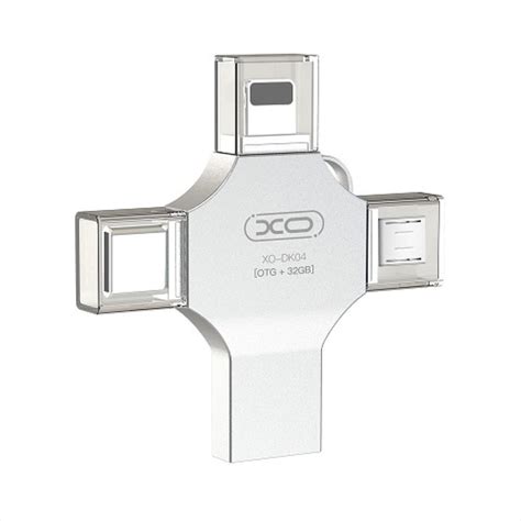 Флешка ЮСБ XO DK04 16Gb 4 in 1 USB Flash Drive 2.0 Type-C / Lightning ...
