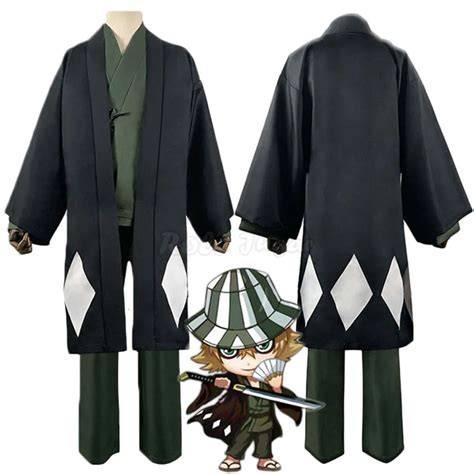 Bleach Urahara Kisuke Gotei Cosplay Kimono Cloak Suit Unisex Tanjiro