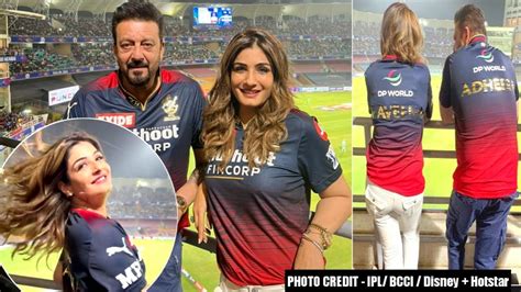 Raveena Tandon Sunjay Dutt In Ipl Rcb Vs Lsg Kgf Raveena