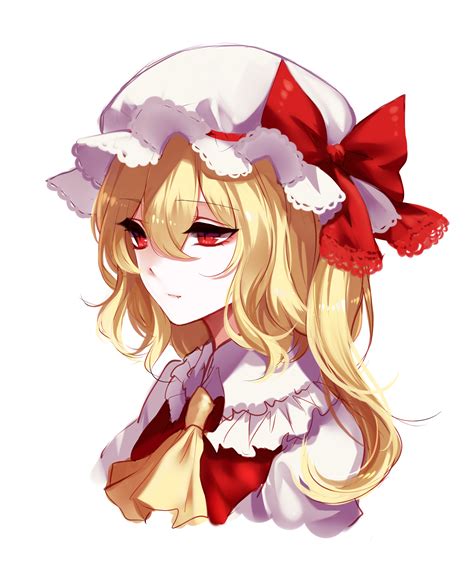 Safebooru Girl Absurdres Ascot Blonde Hair Bow Closed Mouth Expressionless Fang Flandre