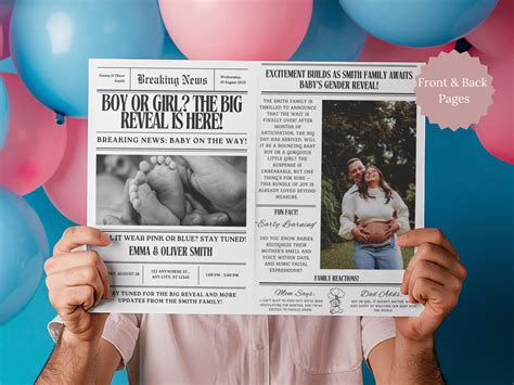 Baby Newspaper, Gender Reveal Games, Gender Reveal Decorations, Gender