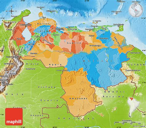 Venezuela Physical Map