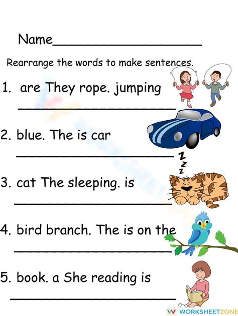 Rearranging Sentences Worksheet