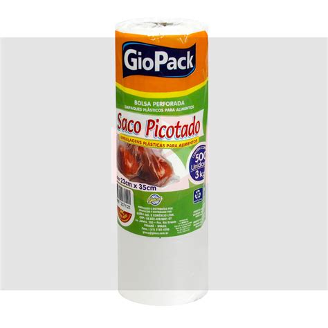 Saco Plastico Picotado Giopack 3kg 23x35cm C 500un