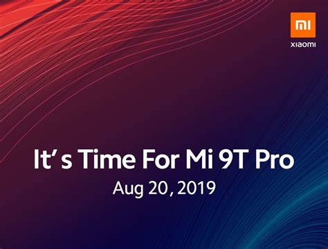 Xiaomi Mi 9t Pro Flaggschiff Startet Offiziell Am 20 August In Europa