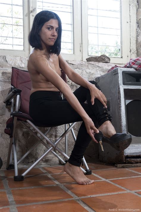 Small Breasted Brunette Avril Gets Nude To Play With Her Long Pussy Hair CoedCherry