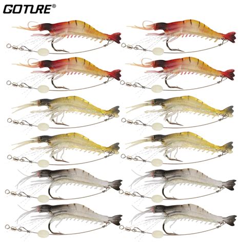 Goture Silicon Shrimp Fishing Lure 1pc 9cm 6g Mixed Color Artificial