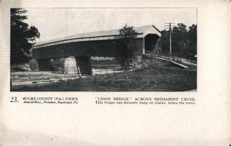 Chain Bridge Across Neshaminy Creek Wrightstown, PA Postcard