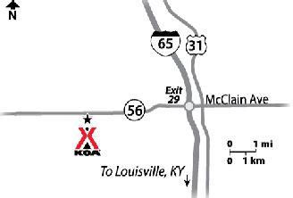 Scottsburg, Indiana Campground Map | Scottsburg / Raintree Lake KOA Holiday