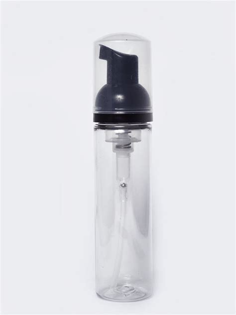 70ml Foaming Bottle With 30 Mm Black Foam Pump With Clear Over Cap