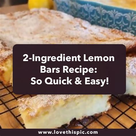 2 Ingredient Lemon Bars Recipe So Quick And Easy