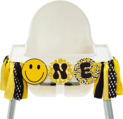 Amazon Therwen One Happy Dude High Chair Banner Lightning Smile