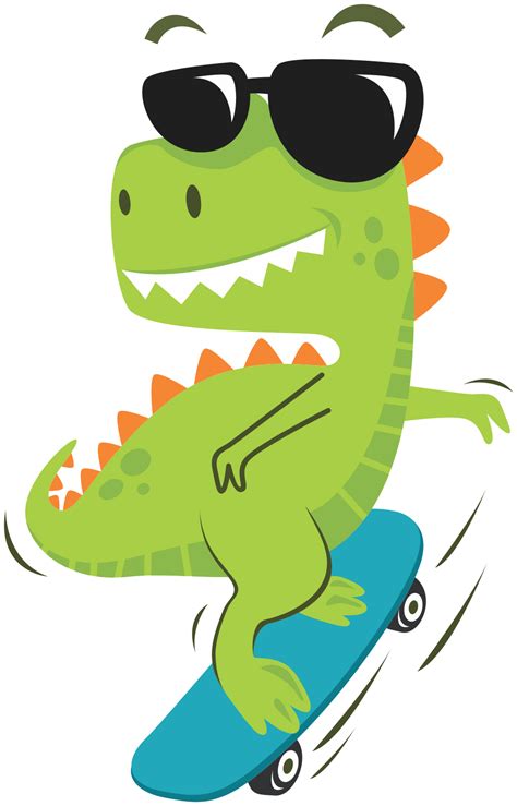 Sticker Dinosaure Avec Des Lunettes Tenstickers