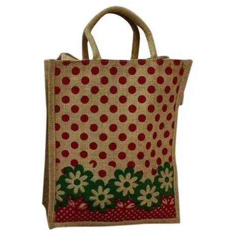 Jute Loop Handle Jut Printed Shopping Bag Size X Inch At Rs