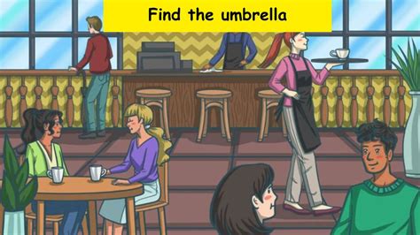 Can You Find The Umbrella Hidden In The Cafe Within Seconds Only