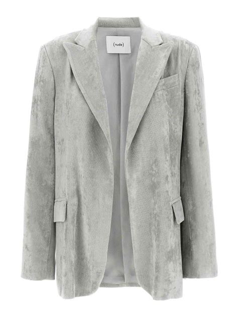 Blazers Nude Velvet Blazer Shop Online At Thebs Ikrix