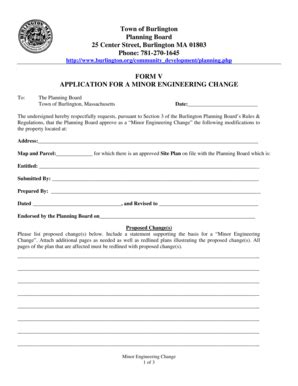 Fillable Online Burlington Form V Application For A Minor