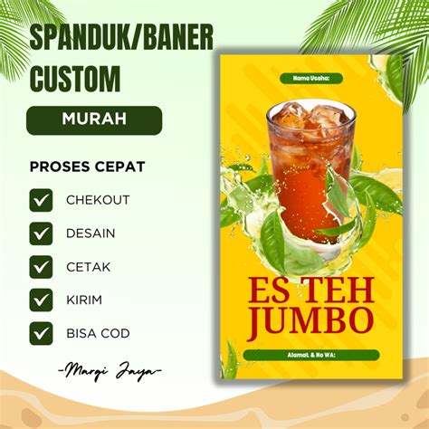 Jual Spanduk Es Teh Banner Es Teh Baner Es Teh Jumbo Ukuran Cm X