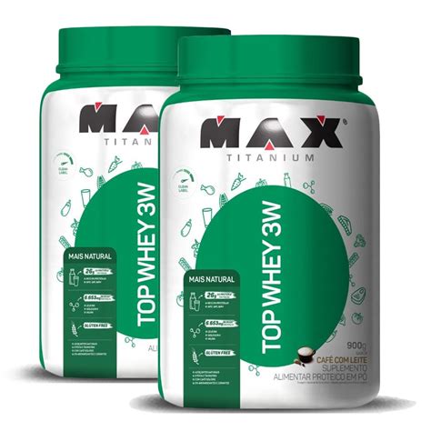 Kit Top Whey W Caf Leite Max Titanium Submarino