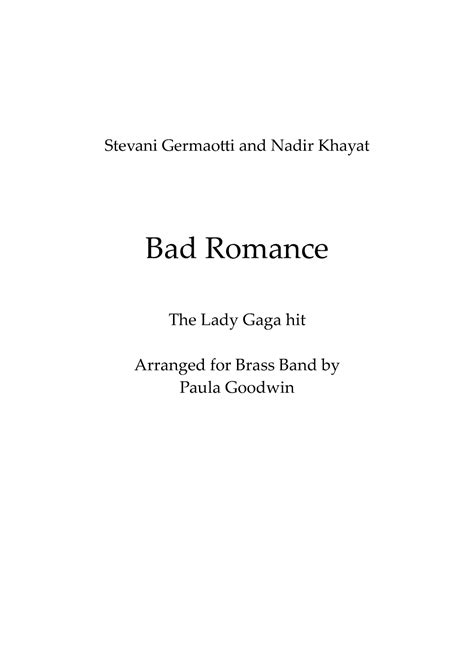 Bad Romance Arr Paula Goodwin By Lady Gaga Sheet Music For Brass