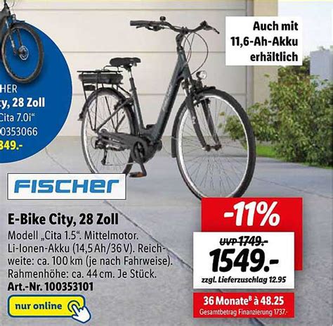 Fischer E Bike City Zoll Angebot Bei Lidl Prospekte De