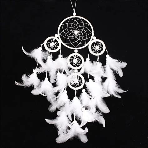 Feathers Dream Catcher Net With Feather Wind Chimes Art Craft Handmade