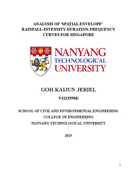 (DOC) ANALYSIS OF SPATIAL ENVELOPE RAINFALL INTENSITY DURATION CURVE ...