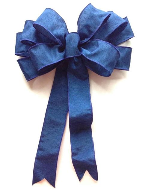 Blue Bow Blue Wreath Bow Blue Decorative Bow Blue Blue Decor