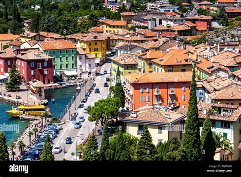 An Aerial View Of The Town Of Torbole Lake Garda Italy Stock Photo