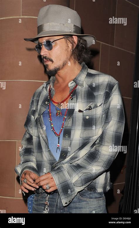 Johnny Depp Wearing Fedora Hat And Sunglasses Leaving C London