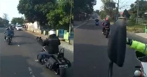 Viral Video Arogansi Konvoi Moge Pukul Spion Hingga Picu Kecelakaan