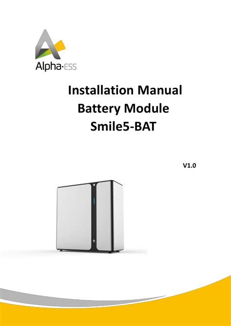 Alpha Ess Smile5 Bat Installation Manual Manualzz