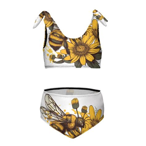 Bee Daisy Flower Girl S Piece Bikini Set Beach Sport Swimsuit Swimwear Y Cm Walmart