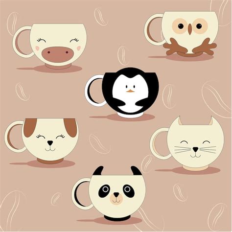 Premium Vector | Funny mugs illustration