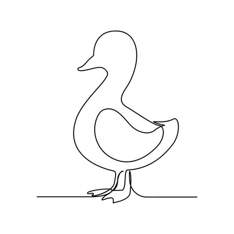 Premium Vector Continuous One Line Vector Duck Outline Simple Icon Duck Bird Single Line Art