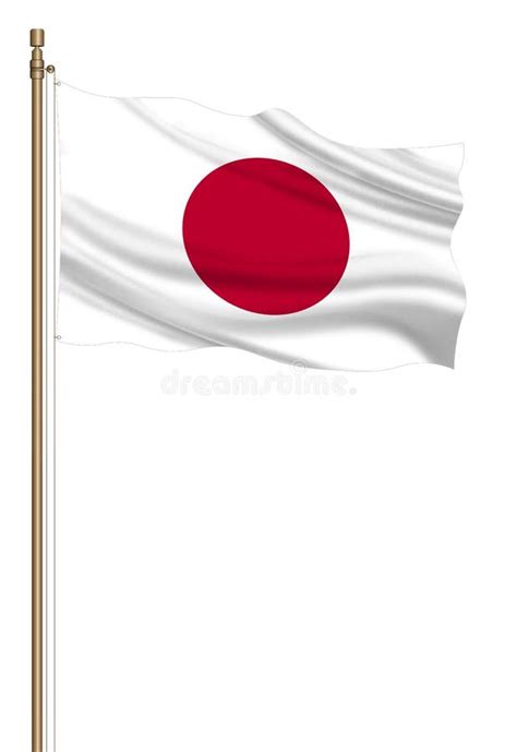 3d Flag Of Japan On A Pillar Stock Illustration Illustration Of