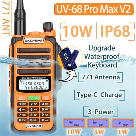 Baofeng Uv Pro Max Waterproof Ip Walkie Talkie High Power Cb Ham