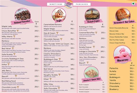 Menu Of 99 Pancakes Mira Road Mumbai Dineout