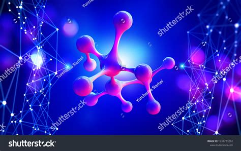 Molecule 3d Illustration Computer Simulation Laboratory Stock